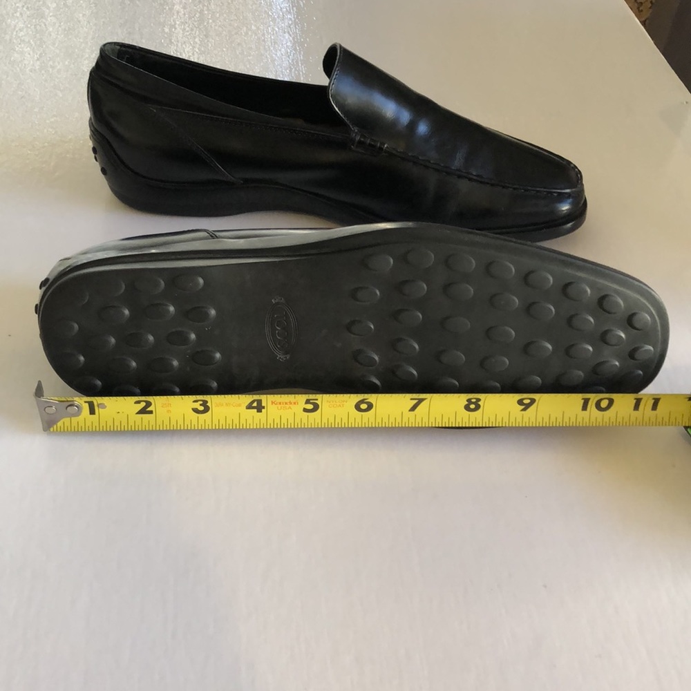 TOD’S Men’s Black Leather Driving Loafers Size 7 - Picture 12 of 15